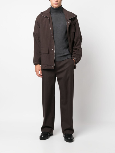 Fay Roll-neck Wool Jumper In Grey