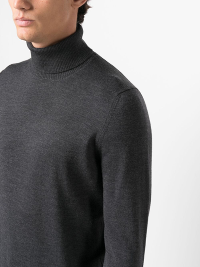 Shop Fay Roll-neck Wool Jumper In Grey