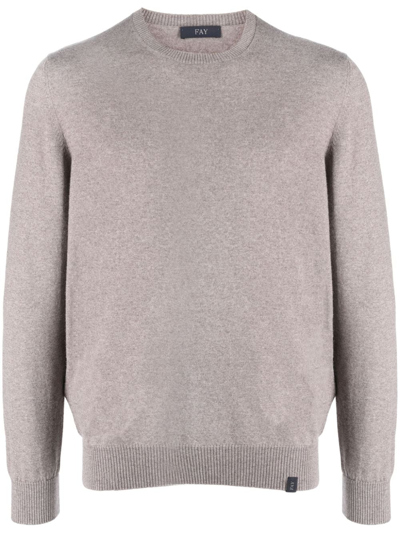 Fay Crewneck Sweater In Neutrals