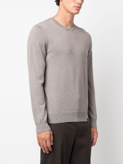 Shop Fay Crew-neck Wool Jumper In Neutrals