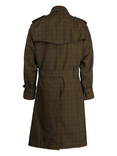 Shop Kolor Patchworked Double-breasted Trench Coat In Brown