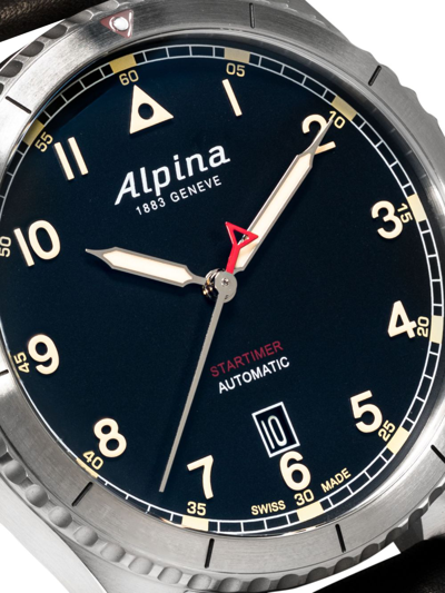 Shop Alpina Startimer Pilot Automatic 41mm In Black