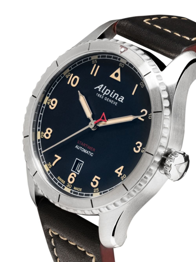 Shop Alpina Startimer Pilot Automatic 41mm In Black