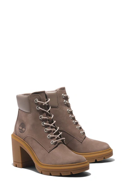 Timberland Allington Heights Block Heel Boot In Taupe Nubuck
