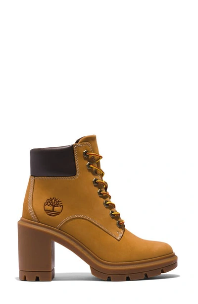 Shop Timberland Allington Heights Block Heel Boot In Wheat Nubuck