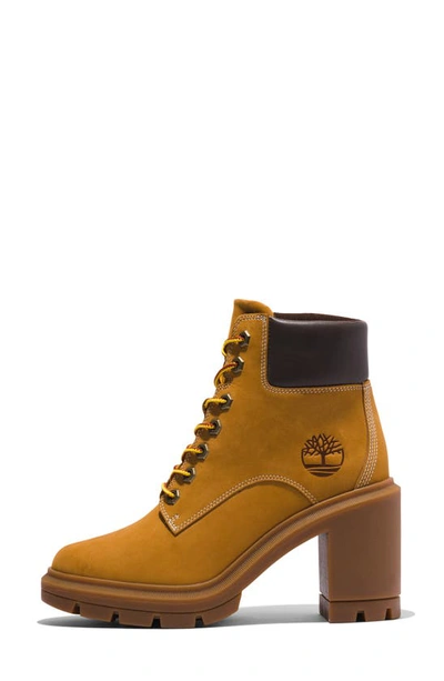 Shop Timberland Allington Heights Block Heel Boot In Wheat Nubuck