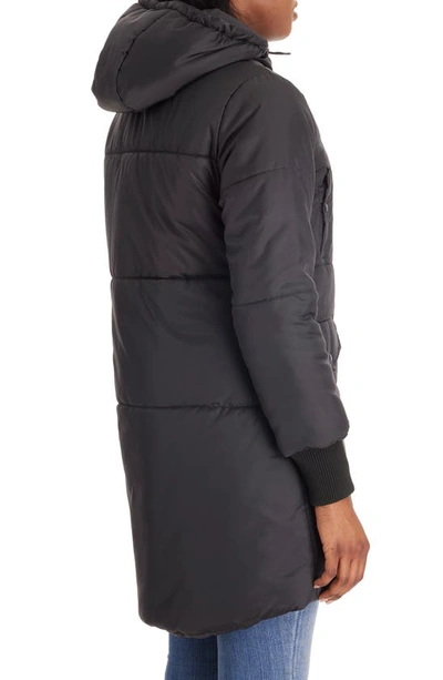 Shop Modern Eternity 3-in-1 Hooded Maternity Puffer Jacket In Black