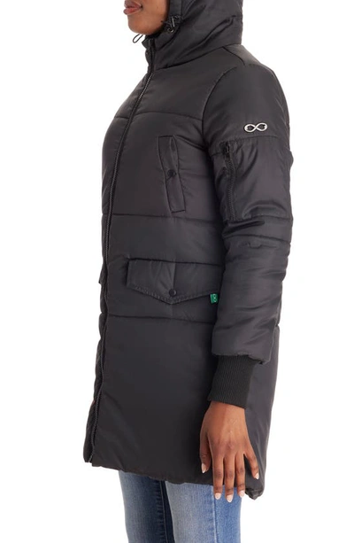 Modern Eternity 3-in-1 Hooded Maternity Puffer Jacket In Black