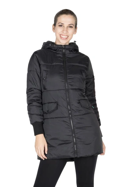 Shop Modern Eternity 3-in-1 Hooded Maternity Puffer Jacket In Black