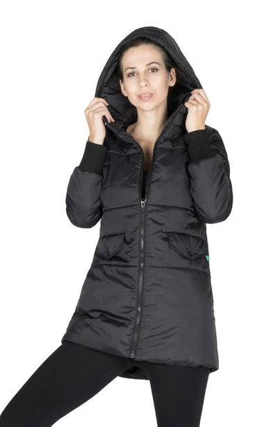 Shop Modern Eternity 3-in-1 Hooded Maternity Puffer Jacket In Black