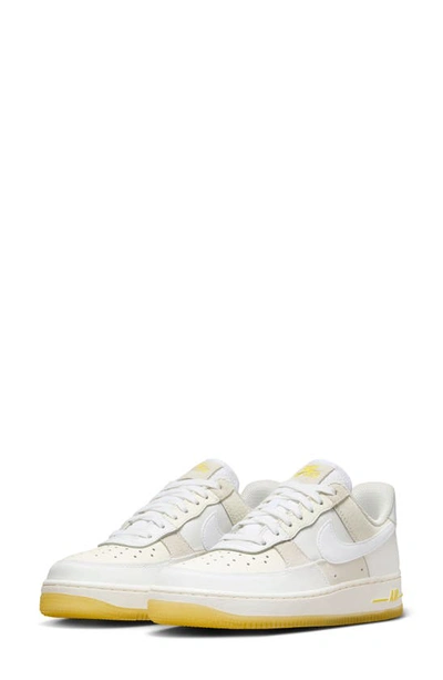 Nike Air Force 1 '07 Sneaker In Summit White/ Yellow/ Sail | ModeSens