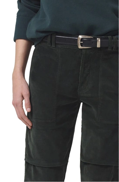 Shop Citizens Of Humanity Agni Crop Corduroy Utility Pants In Seaweed
