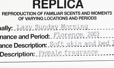 Maison Margiela 'replica' Lazy Sunday Morning Eau De Toilette With White Musk, Lily Of The Valley, And Iris 3.4 oz/ In Regular