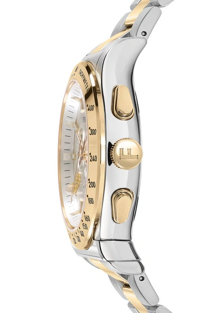Shop Ferragamo 1927 Chronograph Bracelet Watch, 42mm In Two Tone Gold