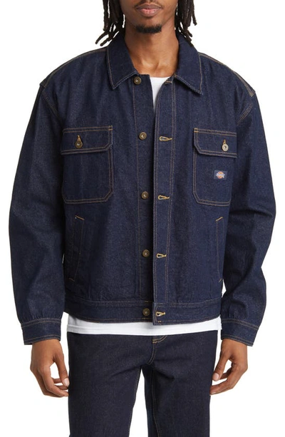 Shop Dickies Madison Denim Jacket In Rinsed Indigo Blue