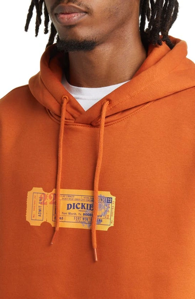 Shop Dickies Paxico Fleece Graphic Hoodie In Bombay Brown