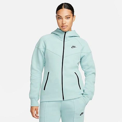 Shop Nike Women's Sportswear Tech Fleece Windrunner Full-zip Hoodie In Mineral/black