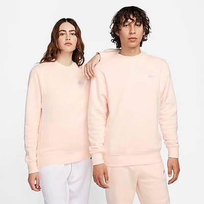 Shop Nike Sportswear Club Fleece Crewneck Sweatshirt In Guava Ice/white