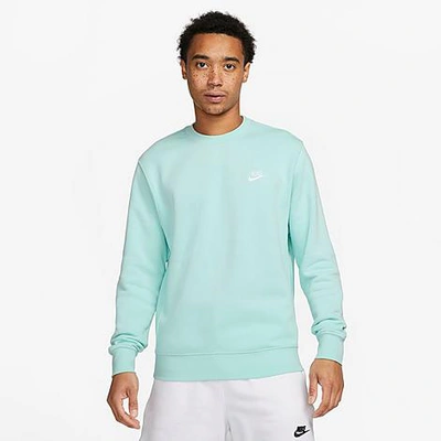 Shop Nike Sportswear Club Fleece Crewneck Sweatshirt In Jade Ice/white