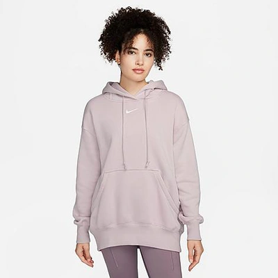 Shop Nike Women's Sportswear Phoenix Fleece Oversized Pullover Hoodie In Platinum Violet/sail