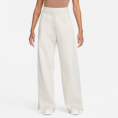 Shop Nike Women's Sportswear Phoenix Fleece High-waisted Wide-leg Sweatpants In Light Orewood Brown/sail