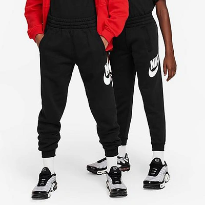 Shop Nike Kids' Club Fleece Jogger Pants In Black/white