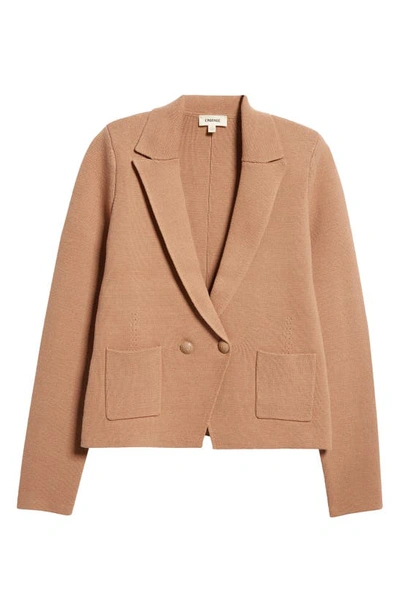 Shop L Agence Sofia Cotton Blend Cardigan Blazer In Ginger Snap