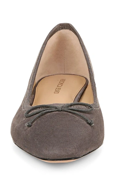 Veronica Beard Cecelia Suede Block-heel Ballerina Pumps In Shadow