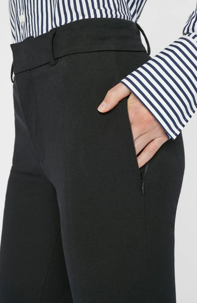 Shop Frame Le High Waist Slit Front Flare Trousers In Noir