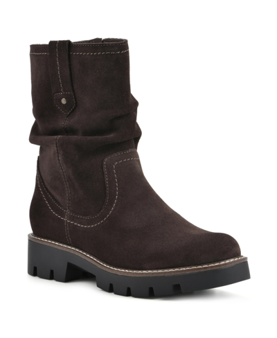Shop White Mountain Women's Glean Lug Sole Mid Shaft Boots In Brown Suede