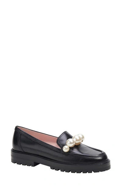 Shop Kate Spade Posh Imitation Pearl Loafer In Black