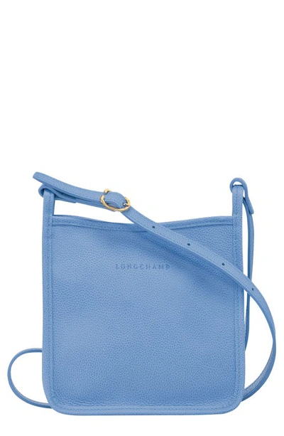 Shop Longchamp Small Le Foulonné Leather Crossbody Bag In Cloud Blue