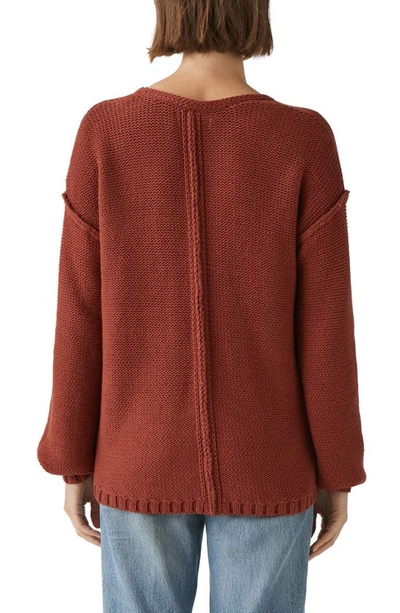 Shop Michael Stars Kendra Relaxed Cotton Blend Sweater In Pecan