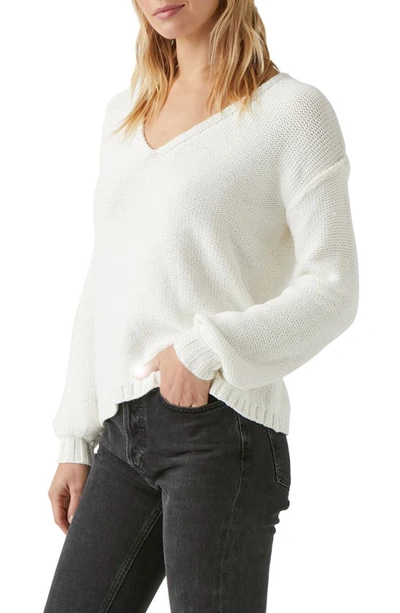 Shop Michael Stars Kendra Relaxed Cotton Blend Sweater In Ivory