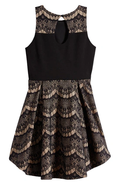 Shop Ava & Yelly Kids' Bonded Lace Party Dress In Black