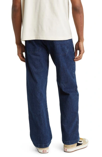 Dickies Loose Fit Double Layer Knee Straight Leg Jeans In Stonewashed Indigo Blue