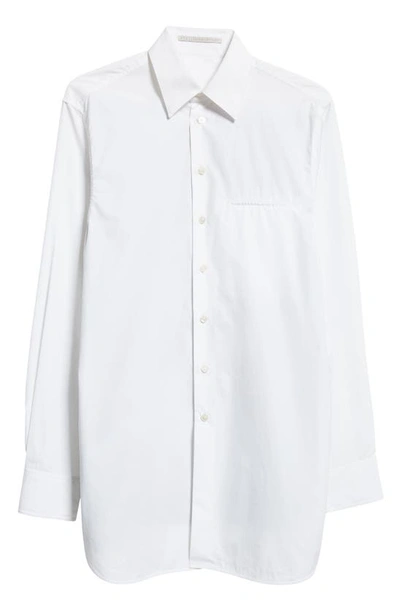 Shop Stella Mccartney Horse Print Cotton Button-up Shirt In Pure White