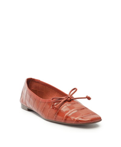 Shop Schutz Women's Arissa Ballet Flats In Red Croc