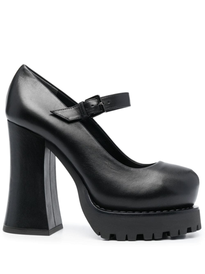 Shop Moschino 125mm Décollete Platform Pumps In Black