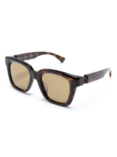 Alexander Mcqueen Tortoiseshell-effect Square-frame Sunglasses In Brown