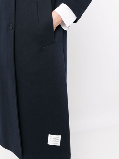 Thom Browne Navy Patch Coat In Blue
