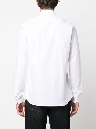 Shop Fay Spread-collar Cotton Shirt In White