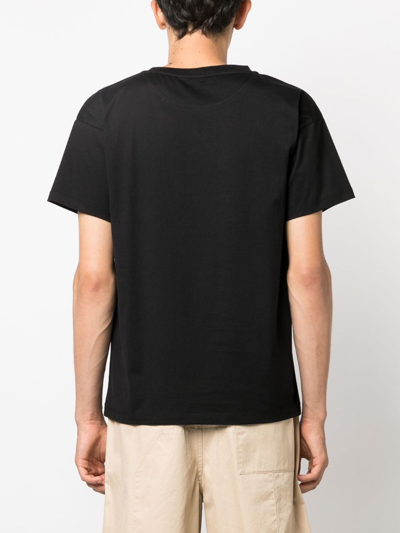 Shop Bally Logo-print Organic Cotton T-shirt In Black