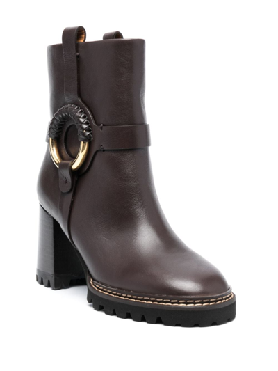 Shop See By Chloé Hanna 80mm Platform Ankle Boots In Brown