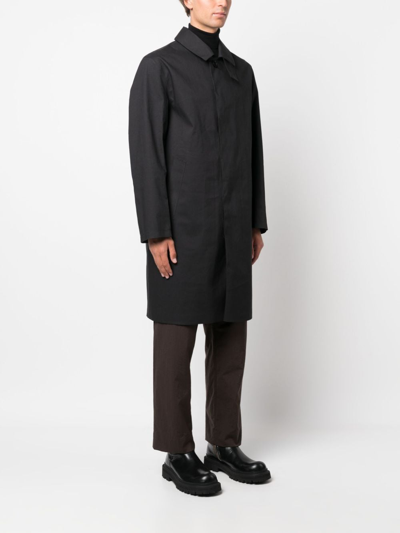 Shop Mackintosh Oxford 3/4 Trench Coat In Black