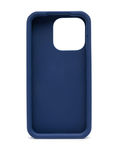 Shop Dolce & Gabbana Logo-embossed Iphone 14 Pro Case In Blue