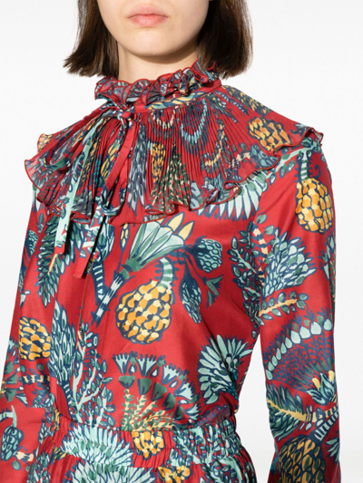 Shop La Doublej Nefertiti Floral-print Shirt In Red