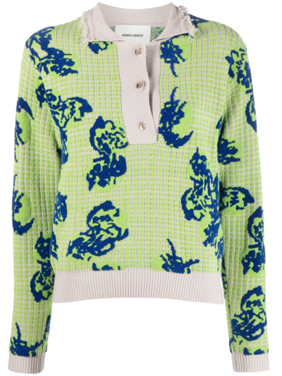 Shop Henrik Vibskov Long-sleeve Polo Shirt In Green