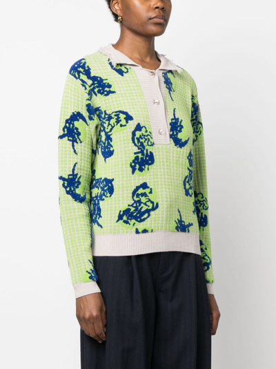Shop Henrik Vibskov Long-sleeve Polo Shirt In Green