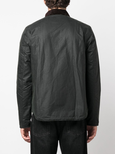 Shop Barbour Reelin Wax-coated Jacket In Green